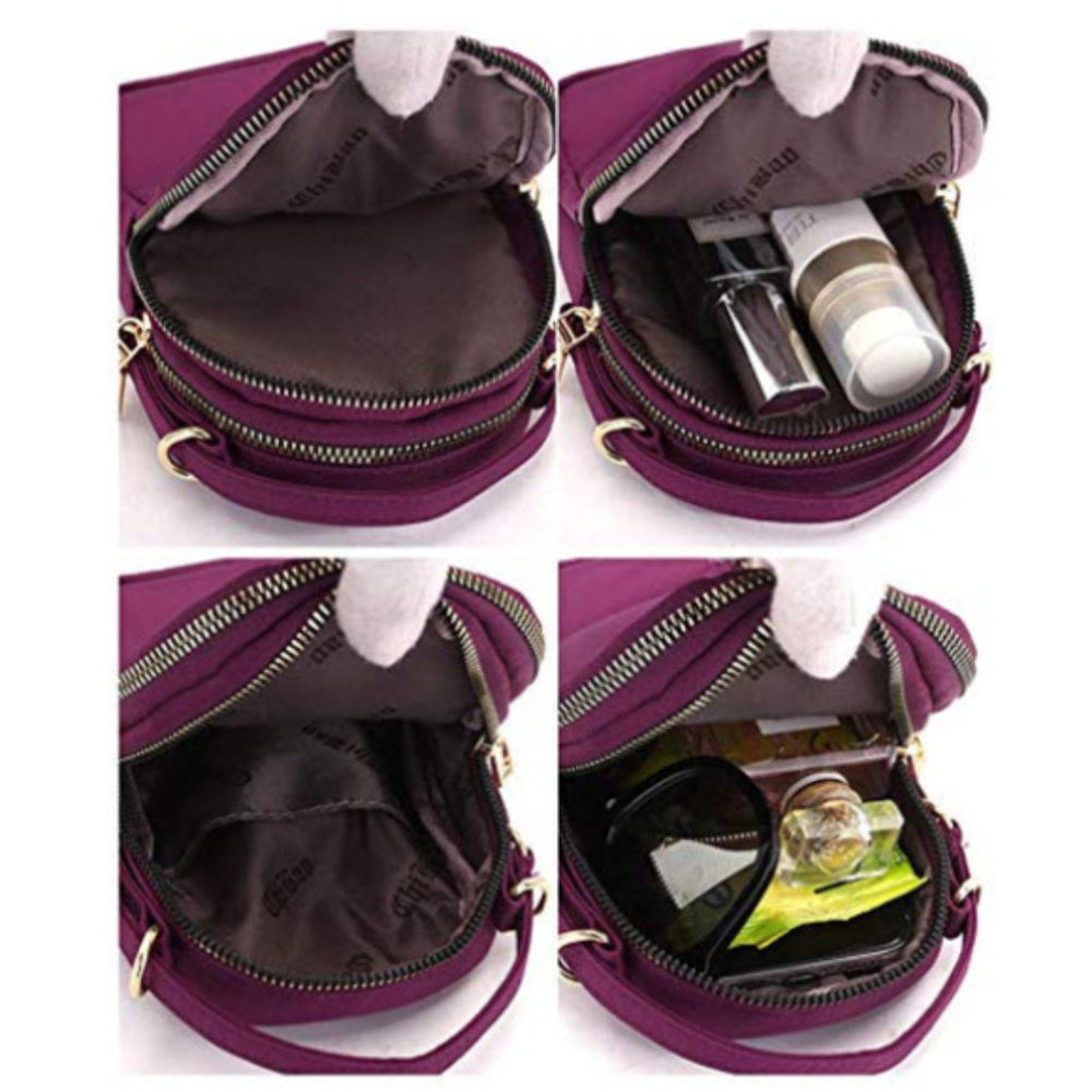 black Crossbody Cell Phone Purses Wallet - Picture 7 of 8